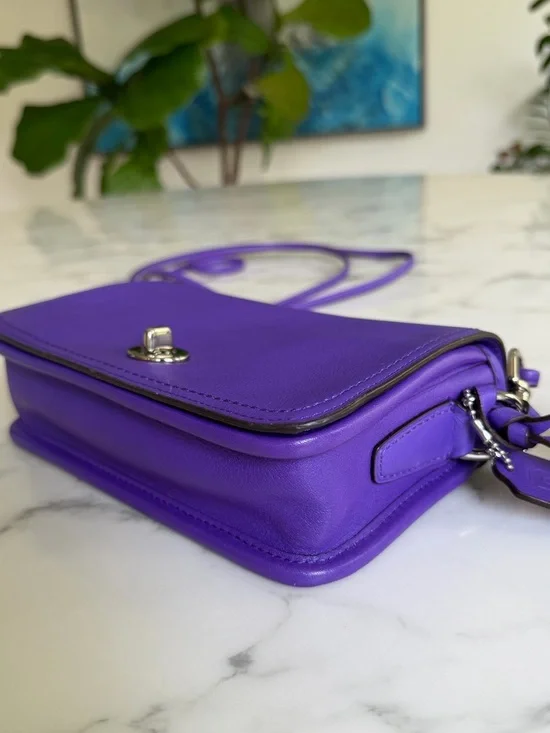 Coach Legacy Leather Penny Shoulder Crossbody Bag 19914 Ultraviolet Purple - Picture 10 of 15